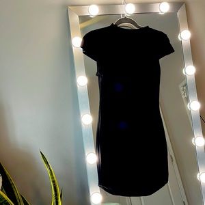 Black mock neck dress